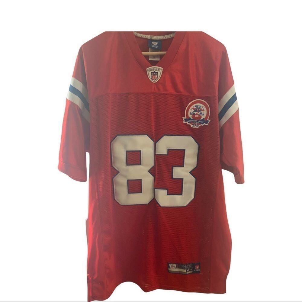 Patriots NFL Wes Welker Reebok 50th anniversary jersey red and blue sz XXL
